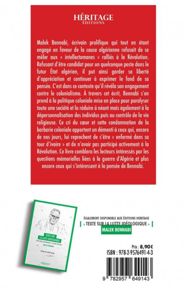 Couverture du livre Témoignages sur la Guerre de Libération de Malek Bennabi, mise en valeur dans un décor automnal chaleureux. L’ouvrage est présenté debout sur une pierre moussue, entouré de feuilles rouges et dorées, symbolisant la mémoire, le combat et la transmission historique. Une lumière douce met en relief les contours du livre, évoquant la profondeur du témoignage et la dignité du propos.