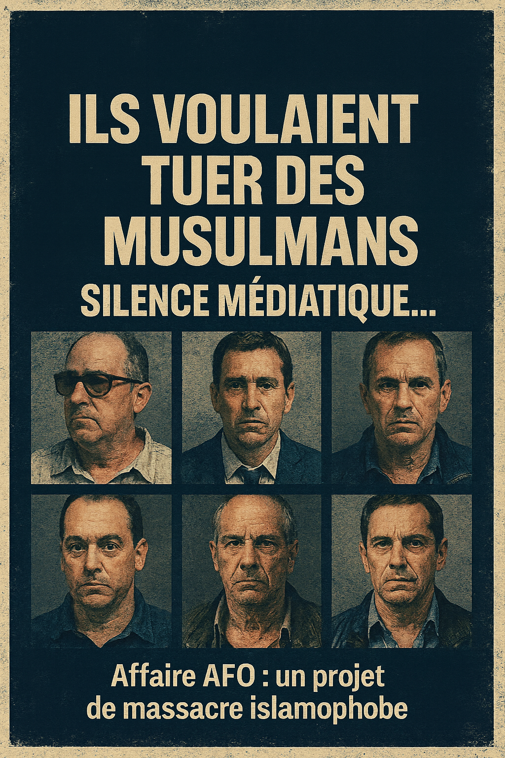 Livret Affaire AFO, un projet de massacre islamophobe sous silence médiatique. Analyse du deux poids deux mesures, du traitement médiatique de l’islam, et de la répression des voix musulmanes en France.