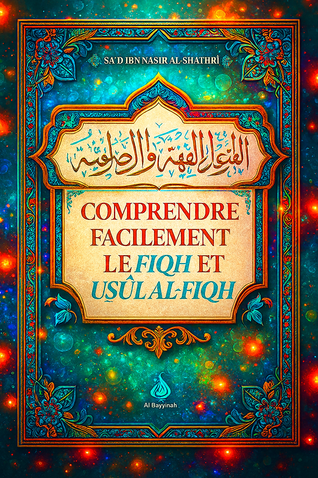 longez au cœur des sciences islamiques avec Comprendre Facilement le Fiqh et Usûl al-Fiqh de Sa’d Ibn Nâsir Al-Shathrî. Présenté dans un décor éclatant, aux couleurs profondes et aux motifs orientaux raffinés, cet ouvrage clair et pédagogique vous guide pas à pas dans les fondements du droit musulman. Une référence précieuse, à la fois esthétique et enrichissante, idéale pour votre bibliothèque islamique.
