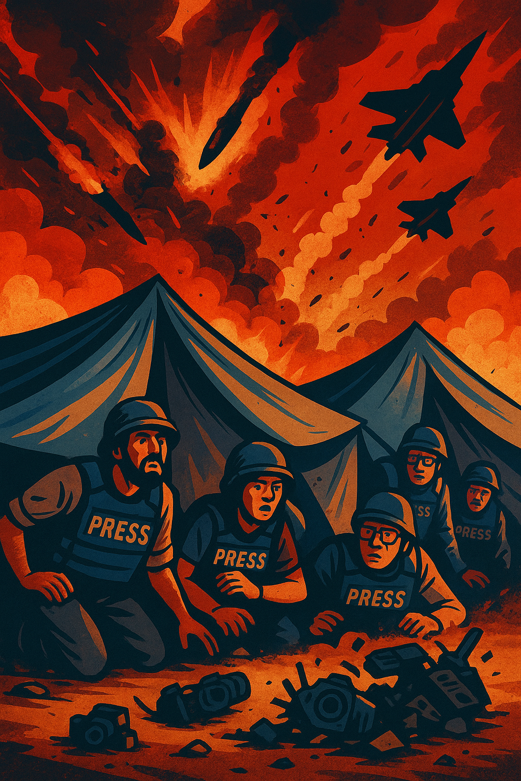 Livret "CNews : Le Micro de la Haine – N°5 : Assassinats de journalistes et propagande coloniale". Analyse engagée sur les crimes de guerre à Gaza, le massacre de journalistes palestiniens, la propagande de CNews, la désinformation autour du Hamas et le projet colonial du Grand Israël.
