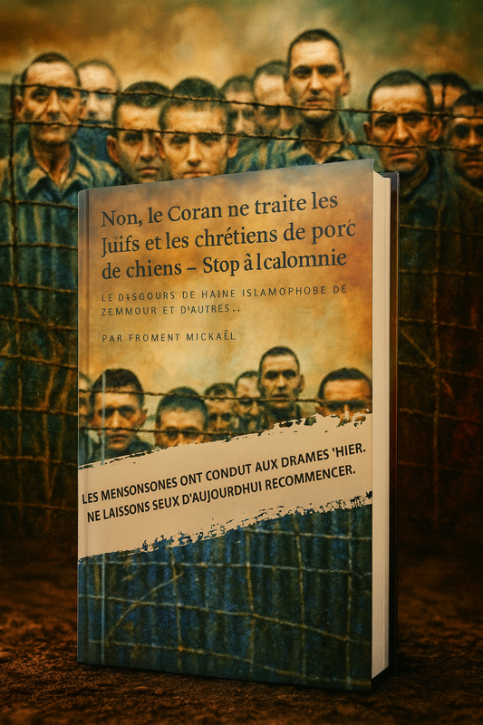 Livret de Froment Mickaël réfutant les mensonges islamophobes d’Éric Zemmour : Non, le Coran ne traite pas les Juifs et les chrétiens de porcs et de chiens. Un livret de 6 pages contre la désinformation et les discours de haine.