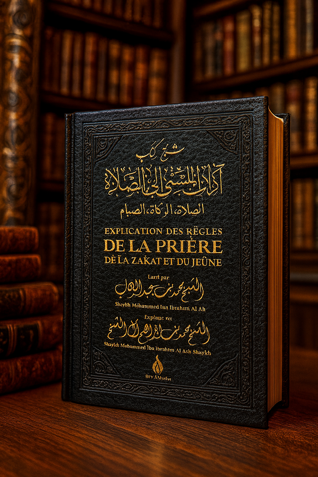 Élégant manuel des règles de prière, zakat et jeûne — couverture noble, parfait pour enrichir votre bibliothèque islamique.