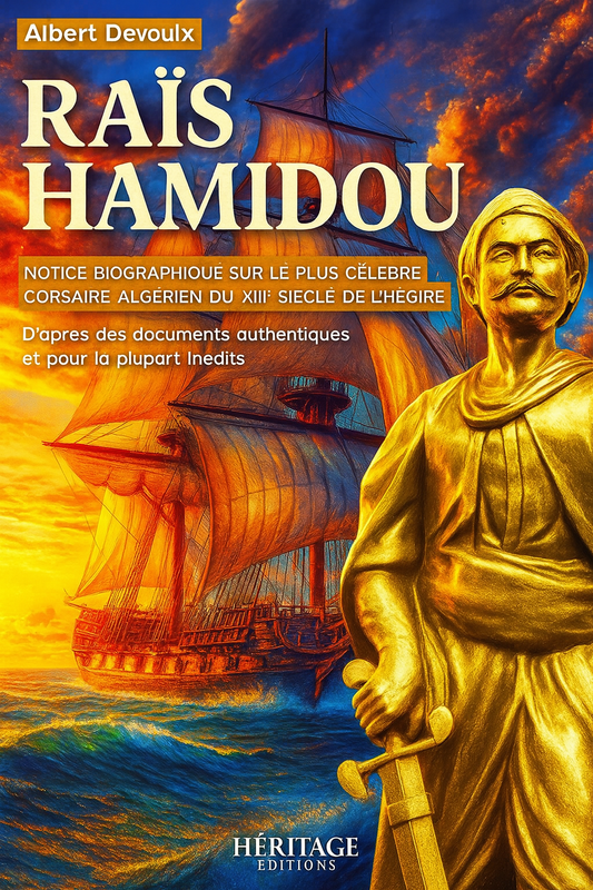 "Biographie de Raïs Hamidou, célèbre corsaire algérien du XIIIe siècle de l’Hégire, basée sur des documents historiques rares. Histoire maritime, héros algérien, batailles navales, patrimoine islamique.