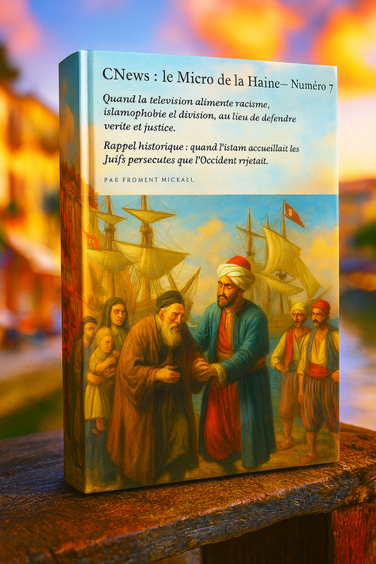 Un livret choc qui démonte la machine médiatique de la haine. Entre propos islamophobes sur CNews, manipulations et silence complice de l’État, découvrez une analyse claire et accessible qui rappelle aussi une vérité historique : l’islam fut un refuge pour les Juifs persécutés. Un texte fort pour rétablir justice et vérité.