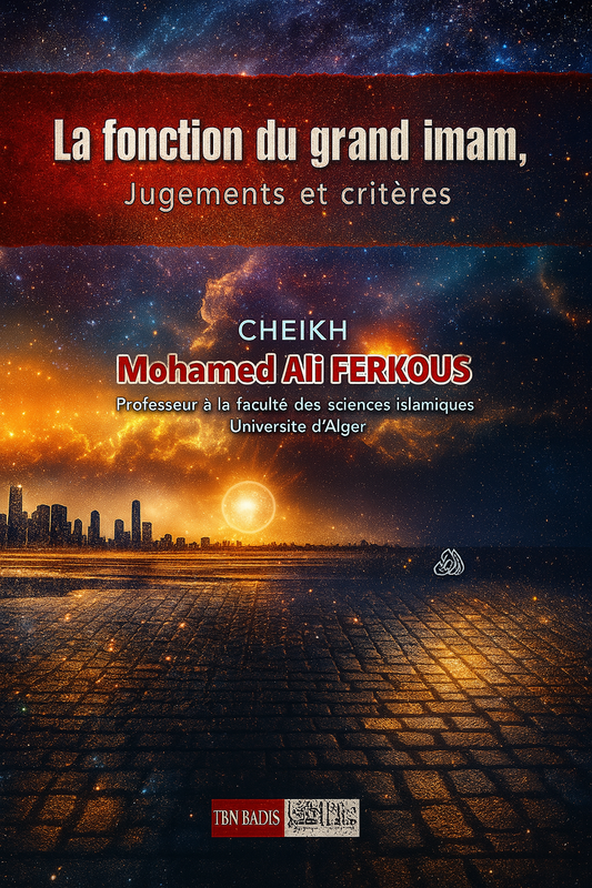 Couverture du livre « La fonction du grand imam – Jugements et critères » de Cheikh Mohamed Ali Ferkous, ouvrage islamique sur les règles religieuses liées à l’autorité, aux manifestations et au droit musulman, publié par les éditions Ibn Badis.