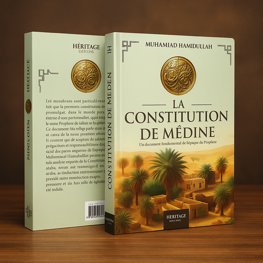Livre La Constitution de Médine de Muhammad Hamidullah en édition Héritage – Document historique fondamental de l’époque du Prophète, analyse des pactes fondateurs de la société musulmane à Médine. Ouvrage islamique, histoire, civilisation, droit musulman.