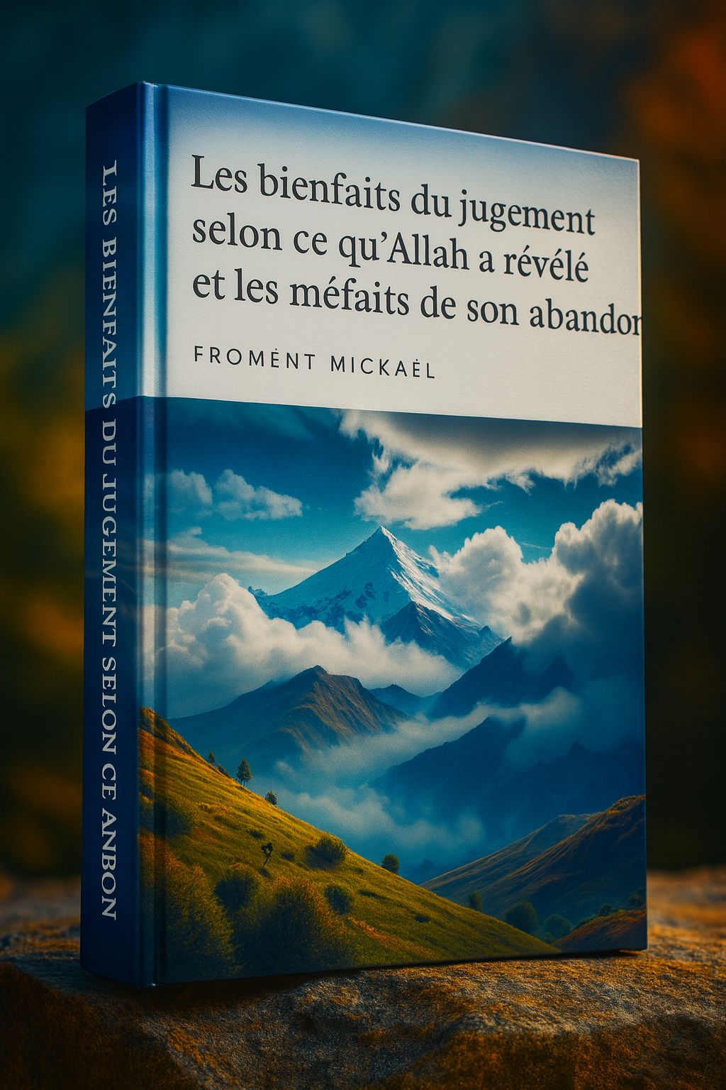 Couverture du livre islamique « Les bienfaits du jugement selon ce qu’Allah a révélé et les méfaits de son abandon » par Froment Mickaël – édition religieuse musulmane, rappel spirituel sur la justice, le Coran et les conséquences de l’abandon des lois divines. الشريعة . الله . القران . الرسول .