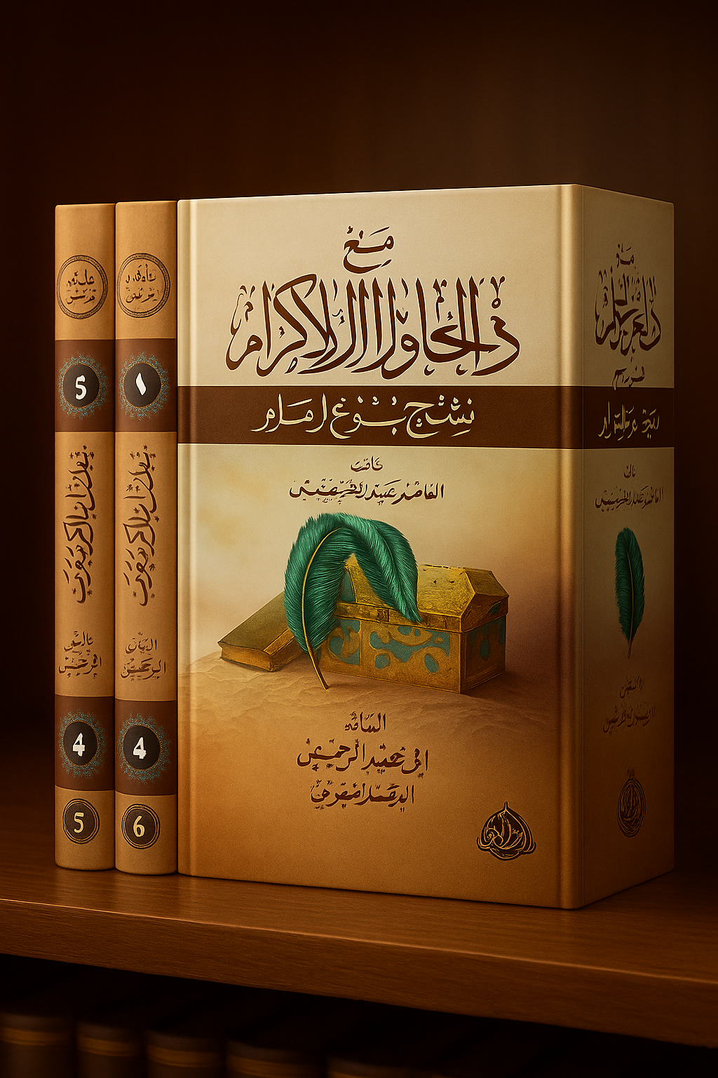Six volumes de l'ouvrage 'ذُخَار المجد والكرام' — un commentaire précieux sur Boulough al-Maram, présenté dans une mise en page soignée, idéal pour les passionnés de sciences islamiques. Cheikh el Uthaymin
