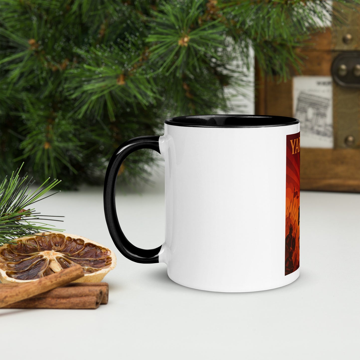 Mug historique et stylisé à l’effigie de la bataille de Yarmouk (636), illustré avec des teintes chaudes et un design guerrier inspirant. Idéal pour les amateurs d’histoire islamique, ce mug unique accompagne vos moments thé en rappelant un tournant majeur de la civilisation. Atmosphère chaleureuse, fond boisé et épices d’Orient : un cadeau à fort caractère.
